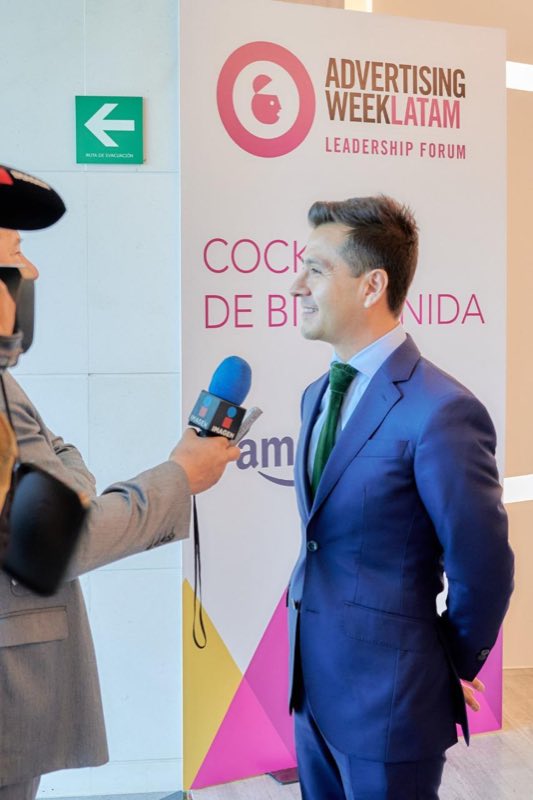 Diego Plaza en entrevista de prensa en Advertising Week LATAM.